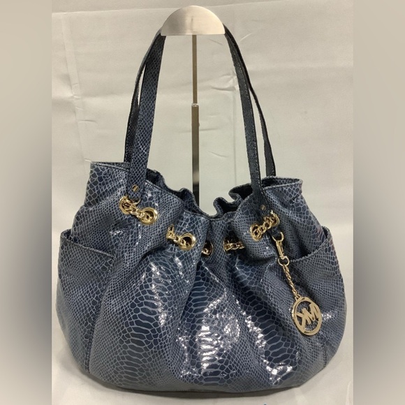 COMING SOON Michael Kors Blue Snake Print Hobo Bag - Picture 1 of 1